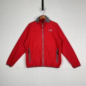Vintage 90’s The North Face Mens Red Gray Polartec Fleece Jacket Zip Up Large 44